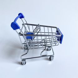 Mini Blue Shopping Cart