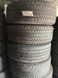4 USED 25565R17GOODYEAR ALL SEASON TIRES for $300 installed and balance. 25565R17 255 65 17 255 65 R 17 255/65/17 255/65/R17 All USED tires come with
