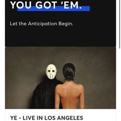 Ye in Los Angeles Sofi GA Tickets 