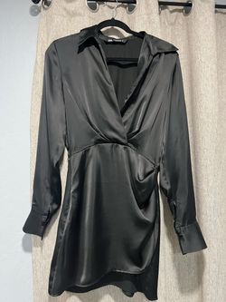 Zara Black Satin Mini Dress