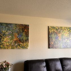 TWO MONET INSPIRED CANVAS! 