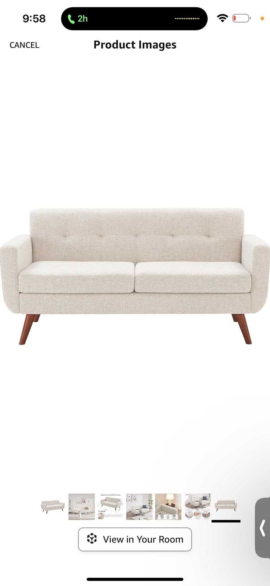 Beige Loveseat Sofa 