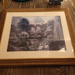 Framed Print Of "Garden Of Giverny" By Artist Claude Monet