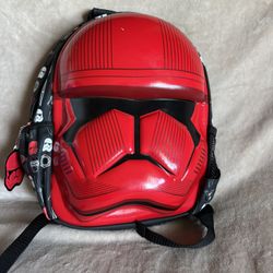 Disney Star Wars Red 3D Hard Top Storm Trooper Kids Backpack 