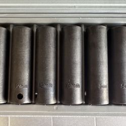 1/2 “ Drive Deep Impact Sockets 18 Pieces SAE And MM.