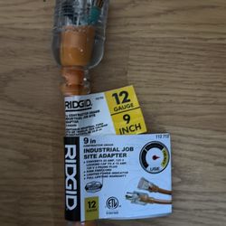 Ridgid 9 in. 12/3 Heavy Duty Indoor/Outdoor Industrial Job Site Adapter, Orange/Grey