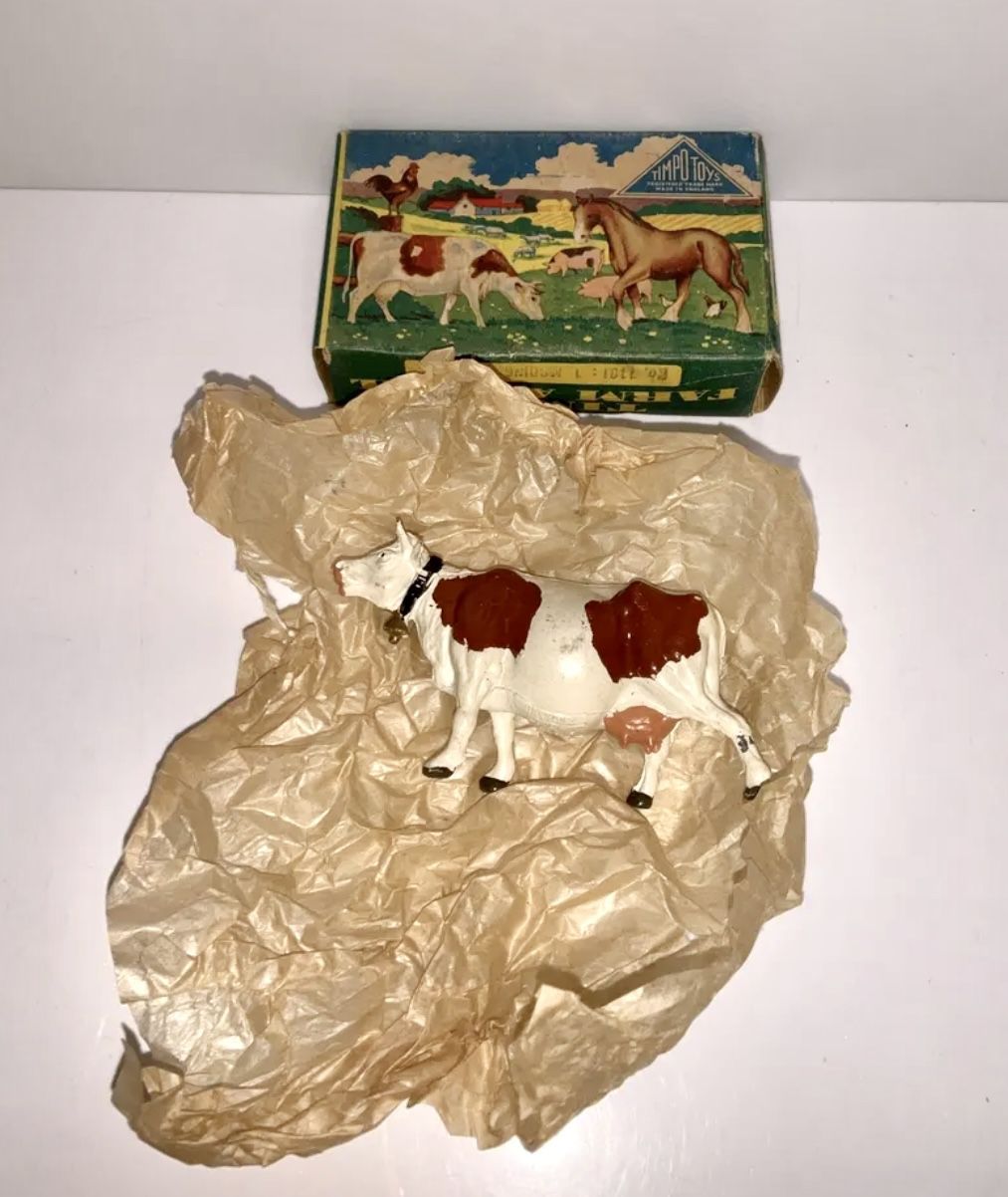 Vintage Rare TIMPO TOY Farm Animal Cow #1101 Original Box
