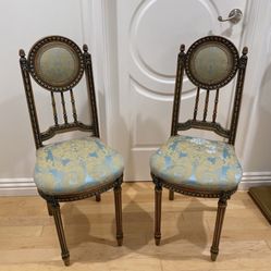 French Louis XVI Style Petite Chairs (set Of 2)