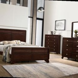 Queen Bed Frame  Dresser Mirror One Nightstand Free Local Delivery