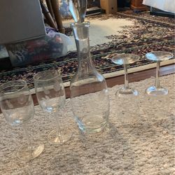 Vintage Crystal Wine Decanter Set