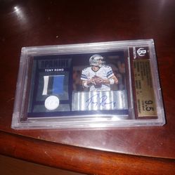 2012 Panini TC #1 Tony Romo Autograph Patch 3 Color Graded 9.5 