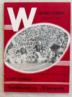 1945 College Football Program Northwestern vs Wisconsin