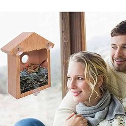 Accrie Wooden Window Bird Feeder & Nest - NEW