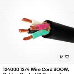12/4 SOOW  600V Cord