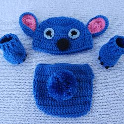 Crochet Baby Boy Stitch Inspired Outfit Photo Prop 