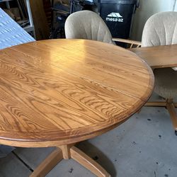 42” wood round table with 18” leaf no chairs !