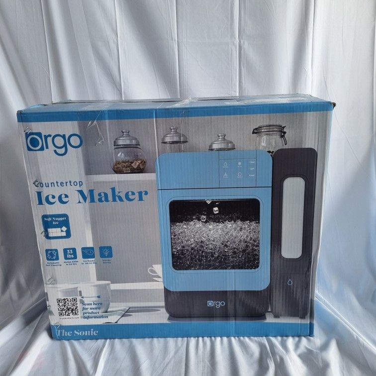 Orgo Countertop Ice Maker + FREE Chefman Electric Kettle | Soft Nugget Ice | New Open Box