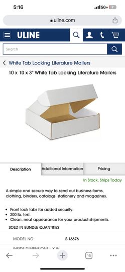 Uline S-16676 Shipping Boxes New $1 Per Box