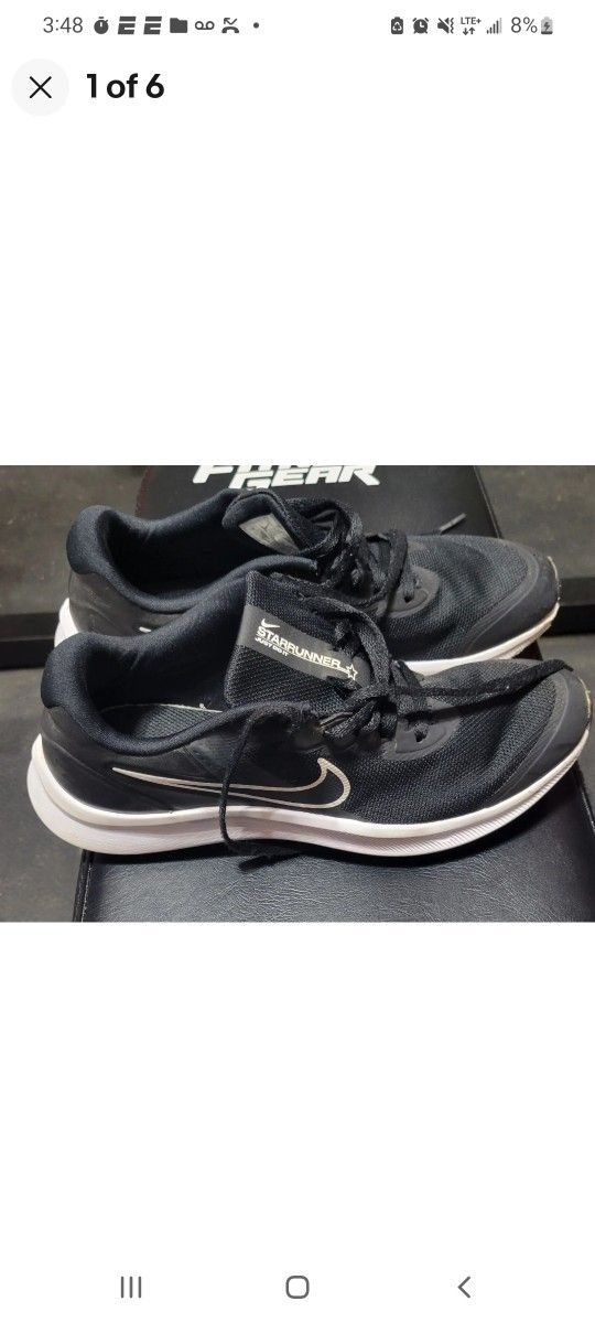 Nike Star Runner 3 Kids Running Shoes Size 6.5 Black DA2776 002 Display