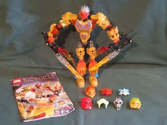 LEGO 71308 Bionicle Tahu Uniter of Fire - complete + 6 Extra Masks