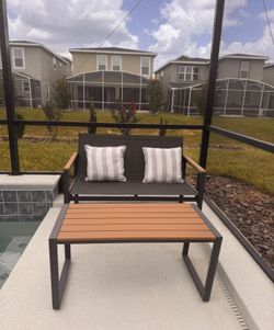 Outdoor Set (6 PCs) Loveseat+ 2 Accent Chairs+ 2 End Tables + Coffee Table 