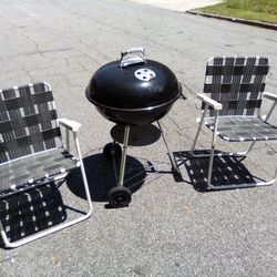 Weber Black Grill +2 Chairs 60.00