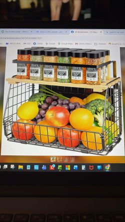 Magnetic Shelf For Fridge-fruit, Potato and Onion Storage, Magnetic Spice Rack 