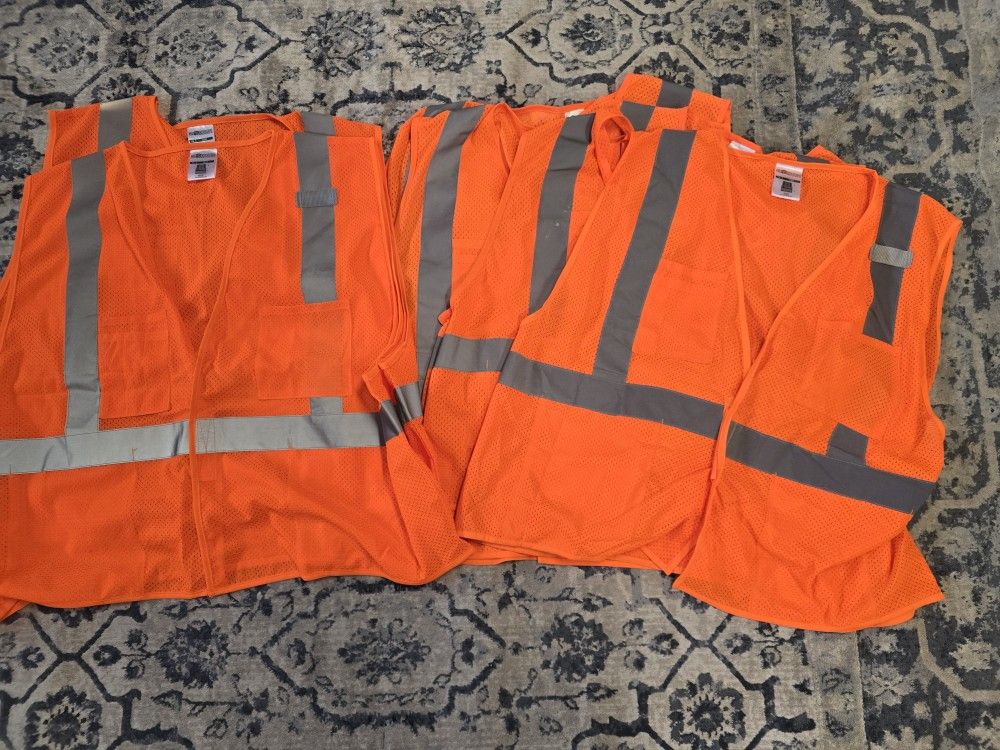 Orange Safety Vests 7 Total 