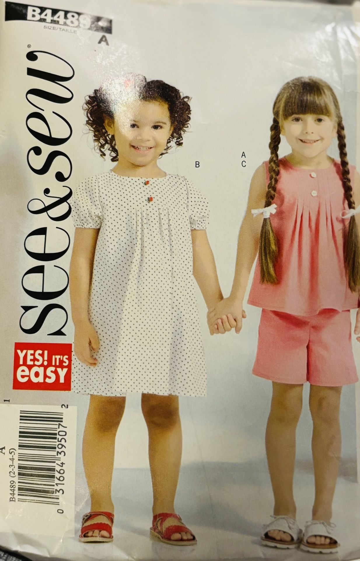 Vintage See&Sew 4489 Sew Pattern by Butterick Dress Short Set Size 2-5 Pre Owned