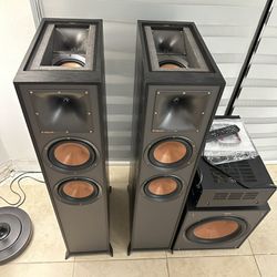 Klipsch Speakers And Yamaha 2.1 Blutooth Amplifier. 