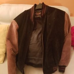 Suede Bomber Jacket Sz L