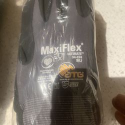 MaxiFlex Ultimate Men's Large Gray Nitrile Coated Work Gloves