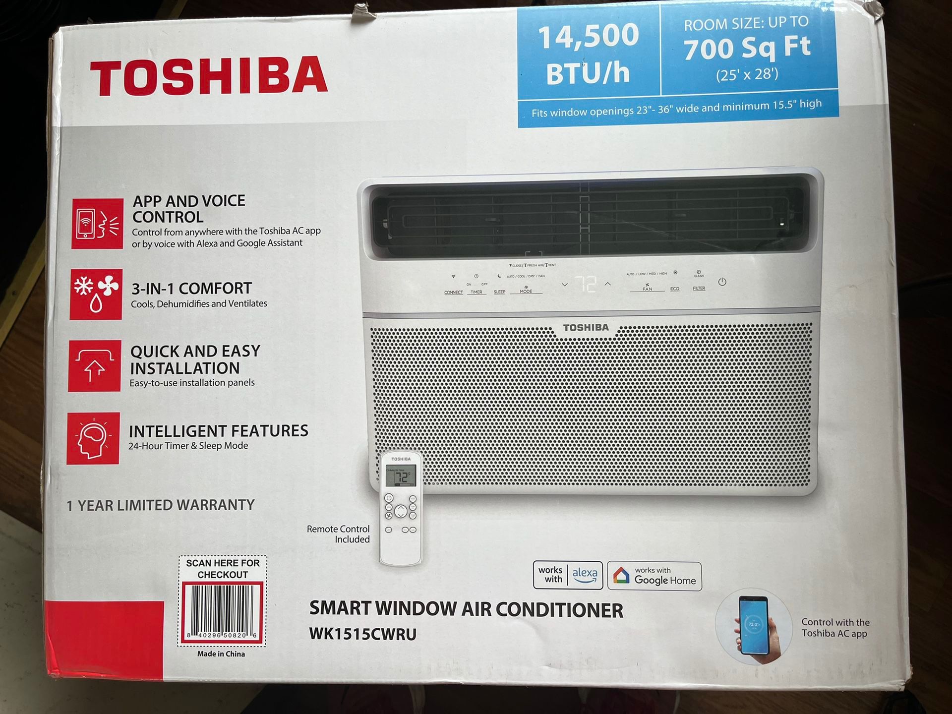 Toshiba Air Conditioner @ 14500 BTU ‘s
