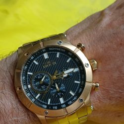 INVICTA SPECIALTY CHRONOGRAPH 18K GOLD PLATED MENS WATCH MODEL 18163