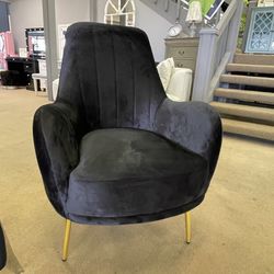 Linea Black Velvet Accent Chair