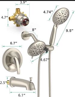 SR SUN RISE Shower System with Handheld and Rain Shower Combo Bathtub Tub Spout