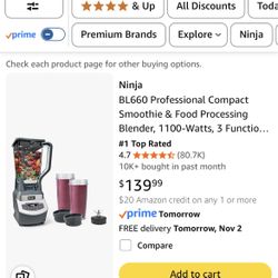 Ninja Professional blender 72oz Pitcher 