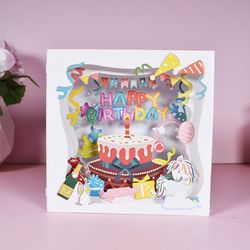 Birthday 3D Pop-up Greeting Card with Envelope