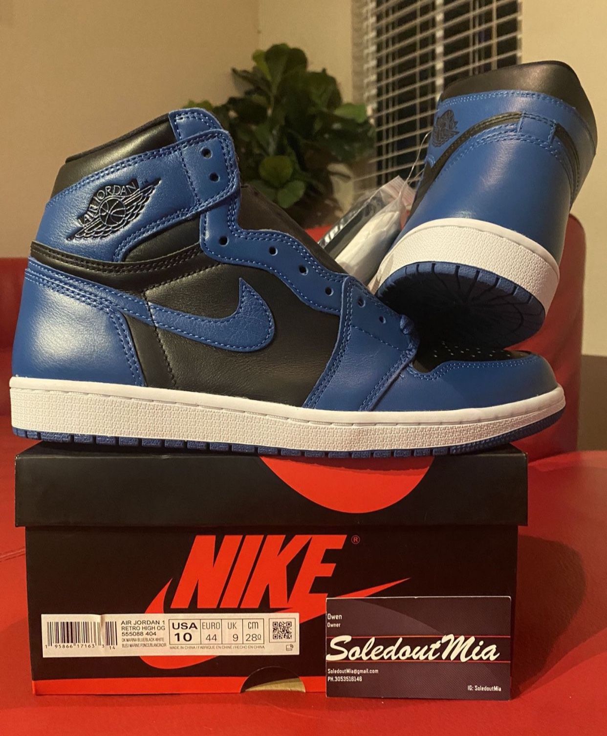 NIKE AIR JORDAN OG HIGH MARINA BLUE ROYALS SZ10 bred Royal Blue