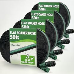 Flat Soaker Hose 200ft (50ft 4 Pack)