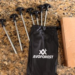 New in Box Avoforest Heavy Duty 8 piece tent stakes