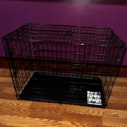 Dog Crate With Tray Metal Foldable