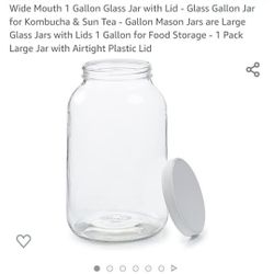 1 Gallon Glass Jar With Lid - New