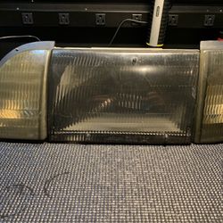 Set 87-93 mustang smoked headlights
