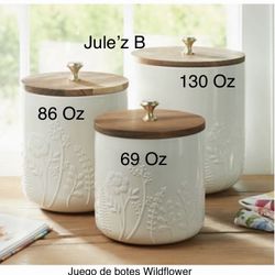 Princess House.  Set De Botes Wildflower Nuevos En Sus Cajas 