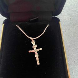 silver cross jesus pendant