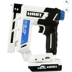 HART 20-Volt 3/8 Inch Crown Staple Gun Kit (1) 20-Volt 1.5Ah Lithium-Ion Battery