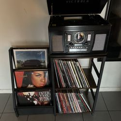 Victrola Record Player and Stand