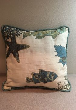 Coral Ocean Scene Throw Pillow