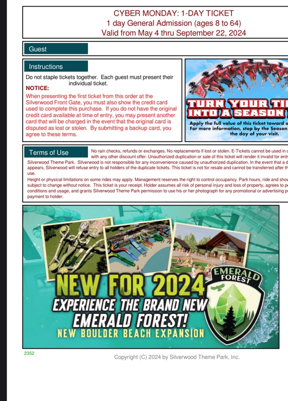 Silverwood Tickets